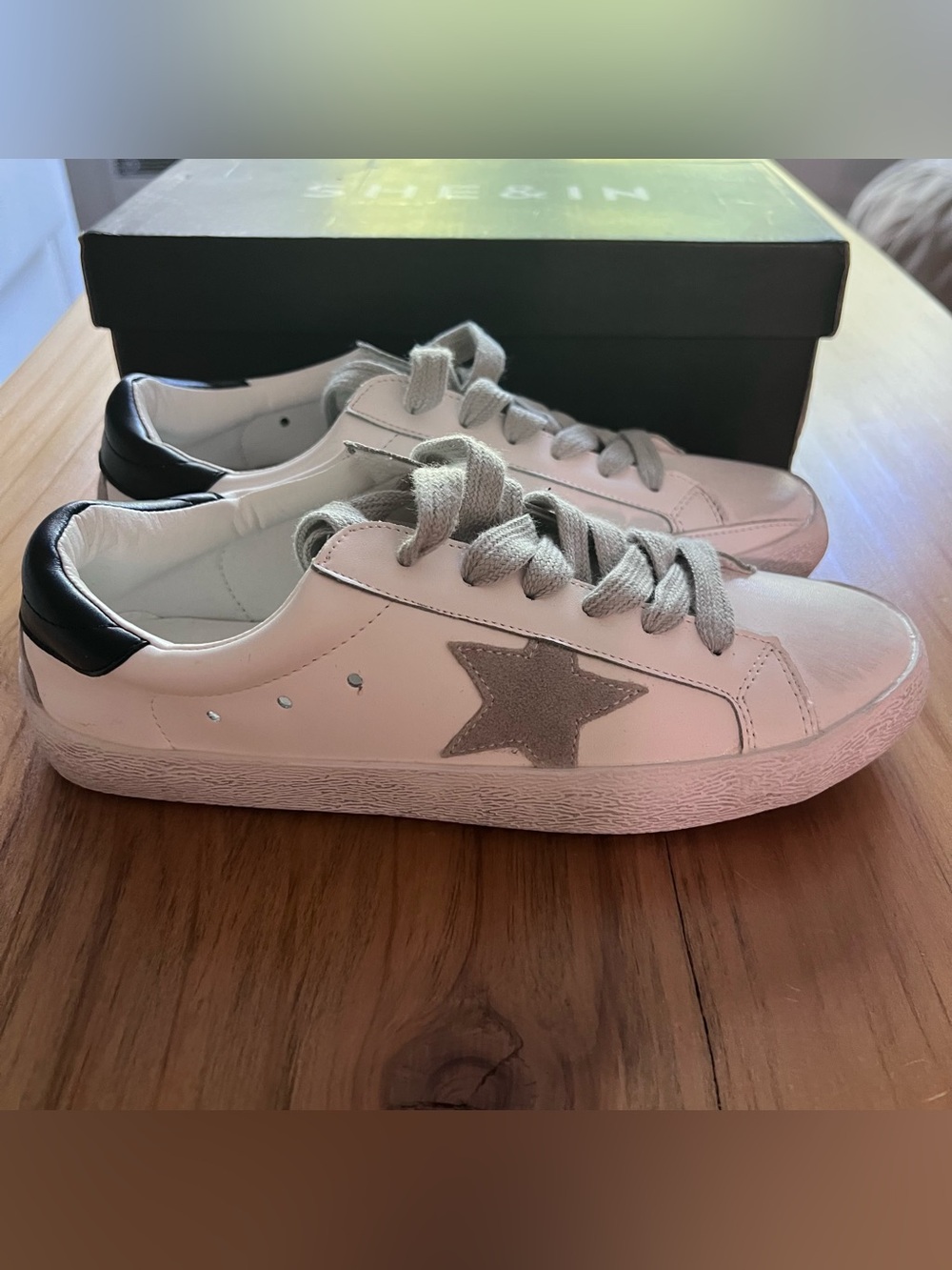 White Sneakers with Gray Star